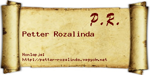 Petter Rozalinda névjegykártya